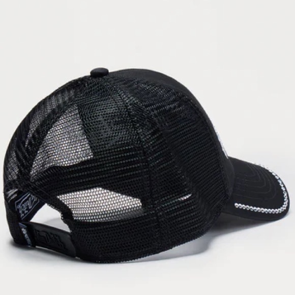 •Dark Glamour No Apologies• Von Dutch New Drip Logo Rhinestone Trucker Hat - Picture 2 of 2